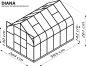 Preview: Vitavia Gewächshaus Diana 9900 4mm HKP BxTxH 264x383x255cm 9,9m² Alu schwarz