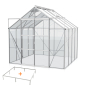 Preview: SPARSET Vitavia Gewächshaus Uranus 6700 ESG Glas 2,5x2,5 eloxiert + Fundamentsrahmen