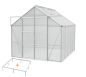 Preview: SPARSET Vitavia Gewächshaus Uranus 8300 HKP 6mm 2,5x3,2 eloxiert + Fundamentsrahmen