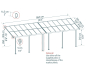 Preview: Palram-Canopia Terrassenüberdachung Sierra Cabrio 3x8.6 (295x860cm) Alu Grau