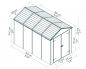 Preview: Palram-Canopia Gerätehaus RUBICON 6X10 BxT 185x304 5,6m² Polycarbonat 10mm grau