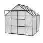 Preview: Vitavia Hohes Gewächshaus Uranus 6700 6mm HKP BxTxH 257x258x248cm Alu schwarz
