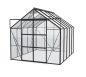 Preview: Vitavia Hohes Gewächshaus Uranus 8300 BxTxH 257x321x248cm 3mm ESG Glas Alu schwarz