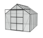 Preview: Vitavia Hohes Gewächshaus Uranus 9900 BxTxH 257x383x248cm 6mm HKP 9,9m² Alu schwarz