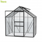 Preview: Vitavia Gewächshaus Venus 2500 BxTxH 195x131x197cm 2,5m² ESG Glas Alu schwarz