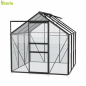 Preview: Vitavia Gewächshaus Venus 3800 BxTxH 195x195x197cm 3,8m² ESG Glas Alu schwarz