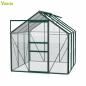 Preview: Vitavia Gewächshaus Venus 3800 BxTxH 195x195x197cm 3,8m² ESG Glas Alu smaragd