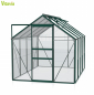 Preview: Vitavia Gewächshaus Venus 5000 BxTxH 195x257x197cm 5m² 3mm ESG Glas Alu smaragd