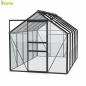 Preview: Vitavia Gewächshaus Venus 6200 BxTxH 195x321x197cm 6,2m² ESG Glas Alu schwarz