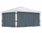 Preview: Palram-Canopia Vorhangset 4tlg. für Pavillon DALLAS 4.3x5 (14x16) Dunkelgrau
