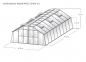 Preview: Vario Stahl Gewächshaus Maxi 4,5 Nörpelglas BxL:426x450cm 19m² pulverbeschichtet