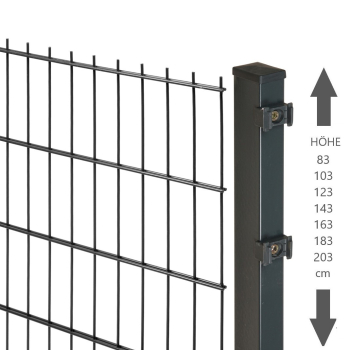 Elmar Jung Doppelstabmattenzaun Excellent anthrazit Rechteckpfosten 40/60