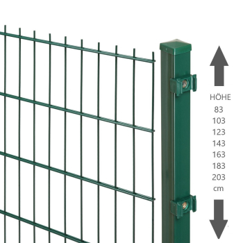 Elmar Jung Doppelstabmattenzaun Set Standard grün Pfosten 40/40