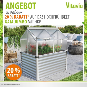Vitavia Hochfrühbeet SET Gaia Jumbo 4mm HKP + Unterbau 83x122cm Alu eloxiert