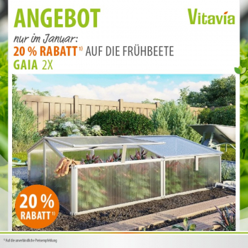 Vitavia Frühbeet Gaia 2X 4 Dachfenstern 4mm HKP Außenmaß 102x121x39cm