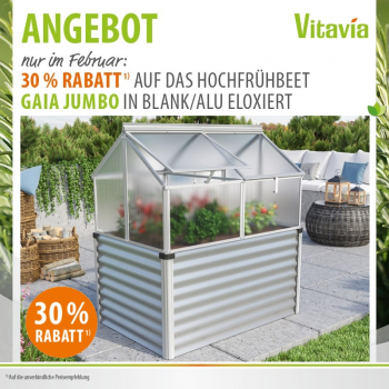 Vitavia Hochfrühbeet SET Gaia Jumbo 4mm HKP + Unterbau 83x122cm Alu eloxiert