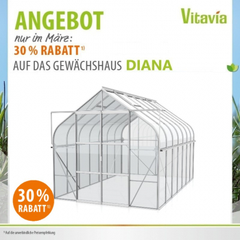 Vitavia Gewächshaus Diana 11500 ESG Glas BxTxH 264x445x255cm 11,5m² Alu eloxiert