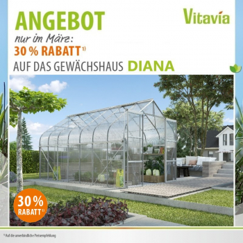 Vitavia Gewächshaus Diana 11500 4mm HKP BxTxH 264x445x255cm 11,5m² Alu eloxiert