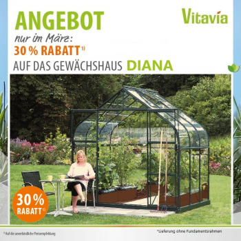 Vitavia Gewächshaus Diana 5000 ESG Glas BxTxH 264x195x255cm 5m² Alu smaragd