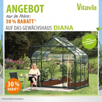 SET Vitavia Gewächshaus Diana 5000 ESG BxT 264x195cm smaragd + Fundamentsrahmen