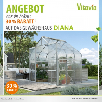 Vitavia Gewächshaus Diana 5000 4mm HKP BxTxH 264x195x255cm 5m² Alu eloxiert