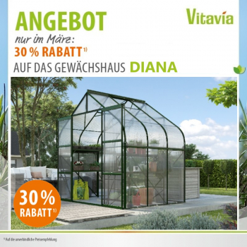 Vitavia Gewächshaus Diana 6700 4mm HKP BxTxH 264x258x255cm 6,7m² Alu smaragd