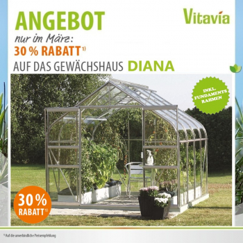 SET Vitavia Gewächshaus Diana 6700 ESG BxT 264x258cm eloxiert + Fundamentsrahmen
