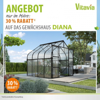 Vitavia Gewächshaus Diana 6700 4mm HKP BxTxH 264x258x255cm 6,7m² Alu schwarz
