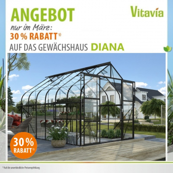 Vitavia Gewächshaus Diana 9900 ESG Glas BxTxH 264x383x255cm 9,9m² Alu schwarz