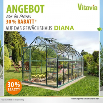 Vitavia Gewächshaus Diana 11500 ESG Glas BxTxH 264x445x255cm 11,5m² Alu smaragd