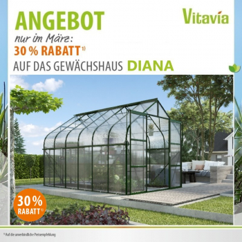 Vitavia Gewächshaus Diana 11500 4mm HKP BxTxH 264x445x255cm 11,5m² Alu smaragd