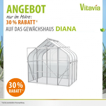 Vitavia Gewächshaus Diana 5000 3mm ESG Glas BxTxH 264x195x255cm 5m² Alu eloxiert