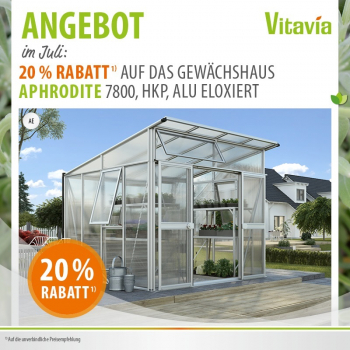 Vitavia Gewächshaus Aphrodite 7800 10mm HKP 7,8m² BxT:267x295cm Alu eloxiert