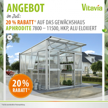 Vitavia Gewächshaus Aphrodite 7800 10mm HKP 7,8m² BxT:267x295cm Alu eloxiert
