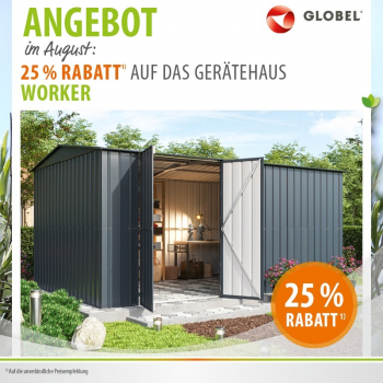 Globel Metall Gerätehaus Heimwerkstatt WORKER 1510 13m² BxTxH 464x308x225cm