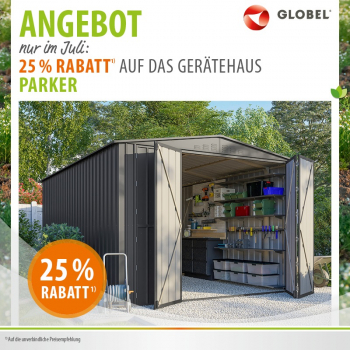 Globel großes Metall Gerätehaus PARKER 1015 BxTxH 308x464x225cm 13,4m² Anthrazit