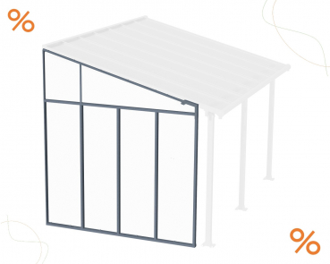 Palram-Canopia Seitenwand für Terrassenüberdachung Serie 3m Tiefe, anthrazit