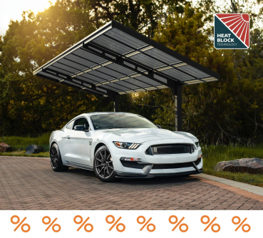 Palram-Canopia Carport Sydney 286x586cm Alu schwarz gewelltes Polycarbonat grau   