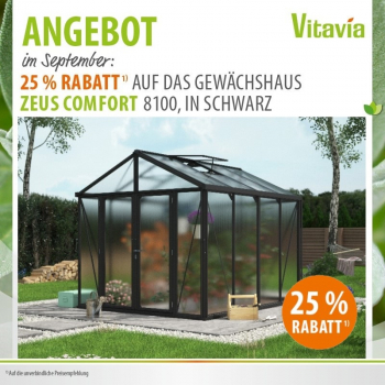 Vitavia Gewächshaus Zeus Comfort 8100 10mm HKP 258x316cm schwarz