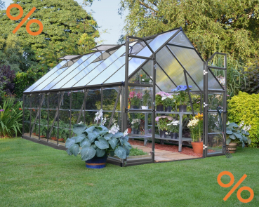 Palram-Canopia Gewächshaus Balance 8x16 (244x487cm) Polycarbonat Aluminium grau