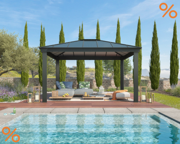 Palram-Canopia Aluminium Pavillon Dallas 4300 3.6x4.2 12x14 6mm HKP