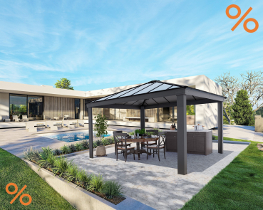 Palram-Canopia Aluminium Pavillon Dallas 4.3x4.3 14x14 (422x422cm) 6mm HKP