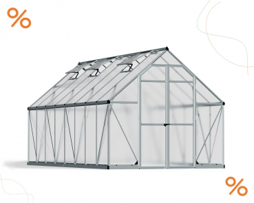 Palram-Canopia Gewächshaus ESSENCE 8x16 4mm HKP BxT 244x487cm 11,9m² Alu eloxiert