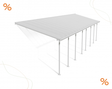 Palram-Canopia Terrassenüberdachung Feria 3x10.3 weiss TxB 295x1035cm 8mm HKP