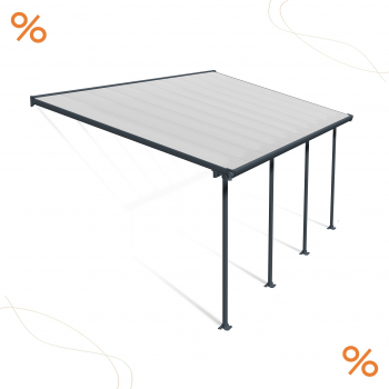 Palram-Canopia Terrassenüberdachung Feria 3x6 anthrazit TxB 295x610cm 8mm HKP
