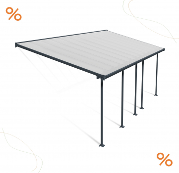 Palram-Canopia Terrassenüberdachung Feria 3x7 anthrazit TxB 295x730cm 8mm HKP
