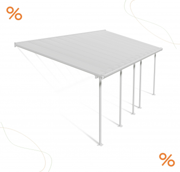 Palram-Canopia Terrassenüberdachung Feria 3x7 weiß TxB 295x730cm 8mm HKP
