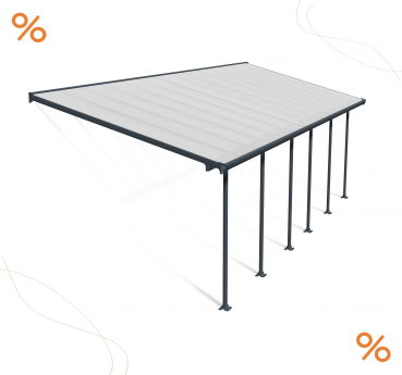 Palram-Canopia Terrassenüberdachung Feria 3x8 anthrazit TxB 295x850cm 8mm HKP