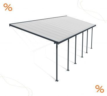 Palram-Canopia Terrassenüberdachung Feria 3x9 anthrazit TxB 295x915cm 8mm HKP