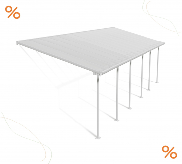 Palram-Canopia Terrassenüberdachung Feria 3x9 weiß TxB 295x915cm 8mm HKP